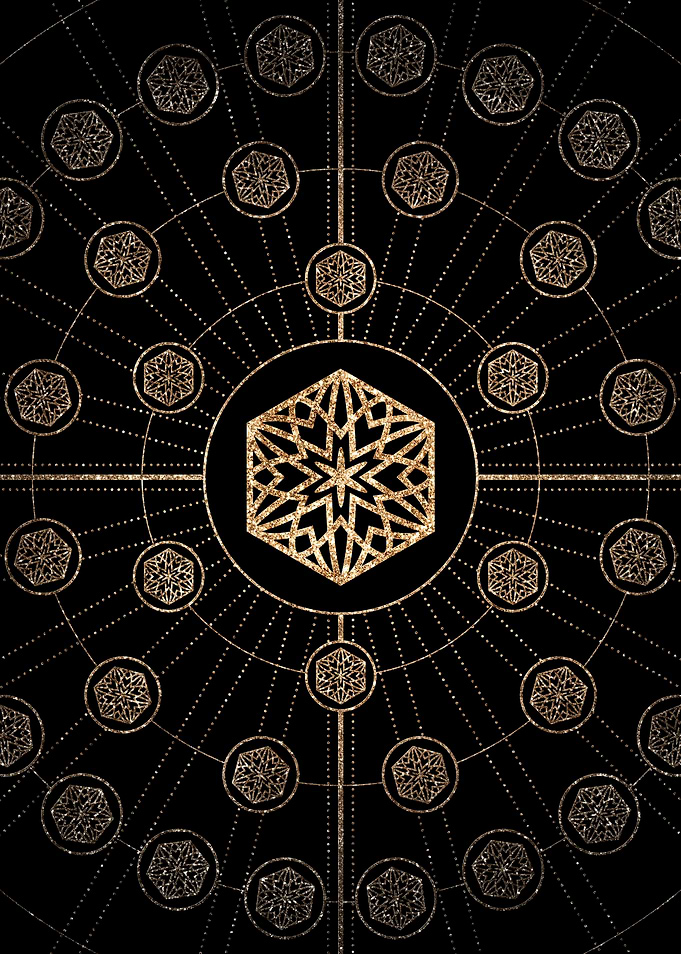 Gold Glitter Glyph Symbol