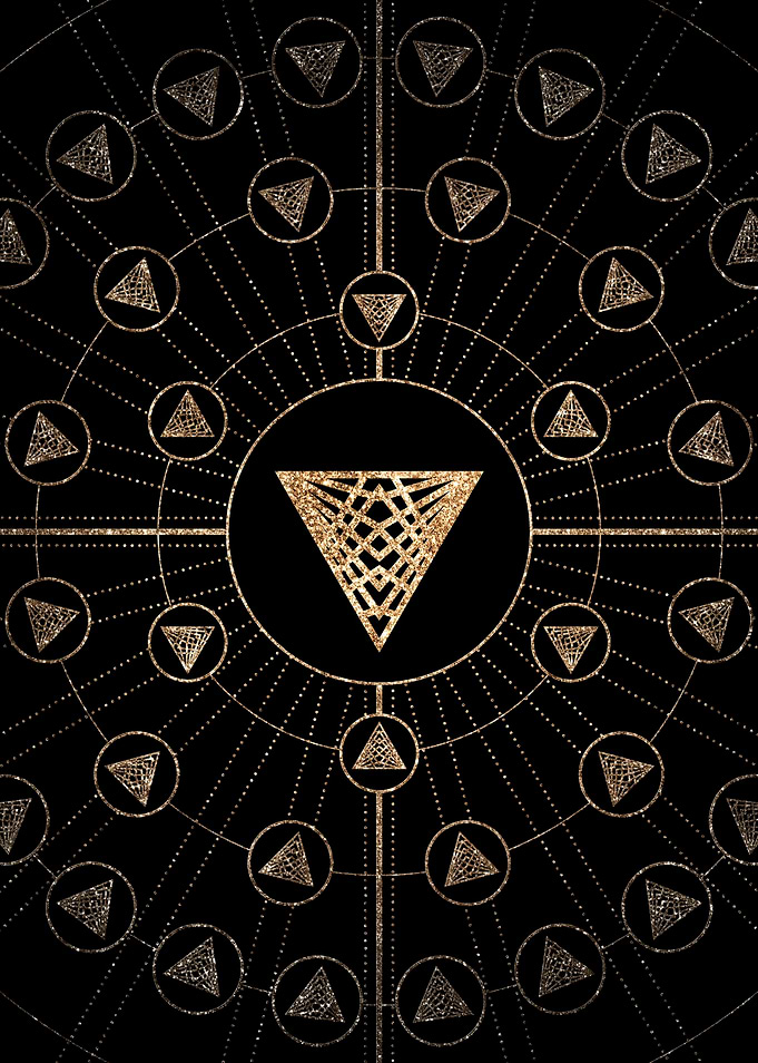 Gold Glitter Glyph Symbol