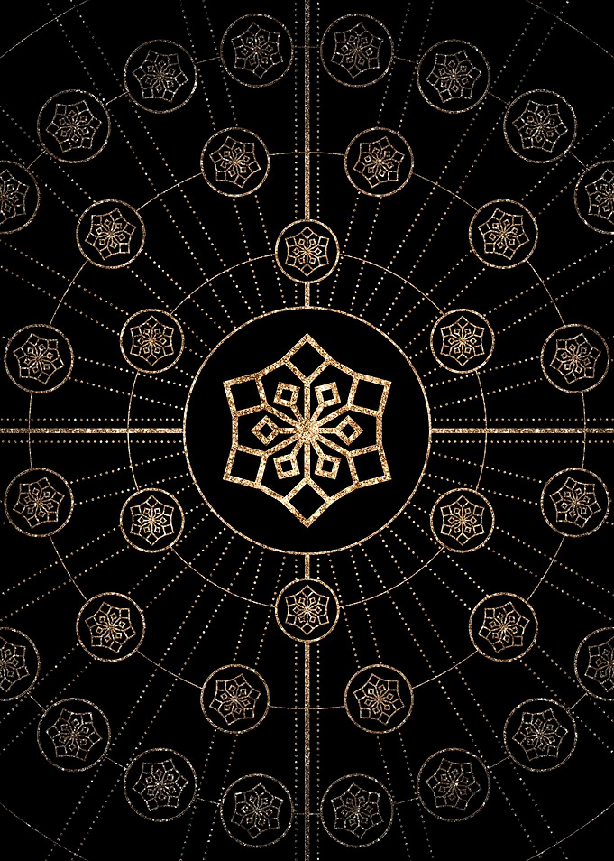 Gold Glitter Glyph Symbol