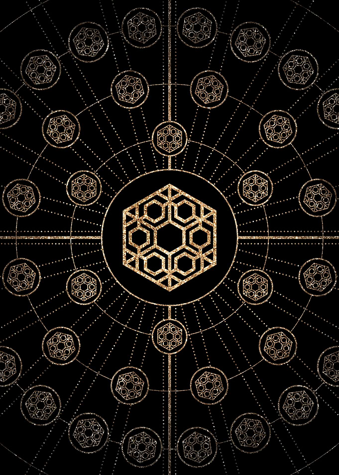 Gold Glitter Glyph Symbol