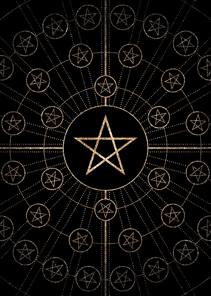 Gold Glitter Glyph Symbol
