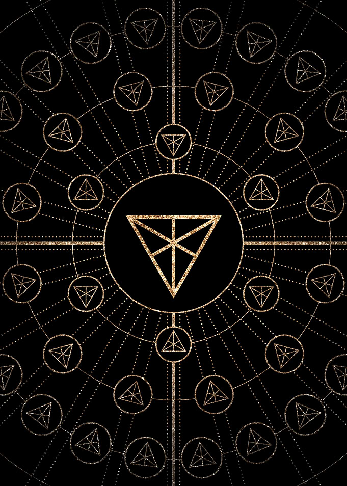 Gold Glitter Glyph Symbol