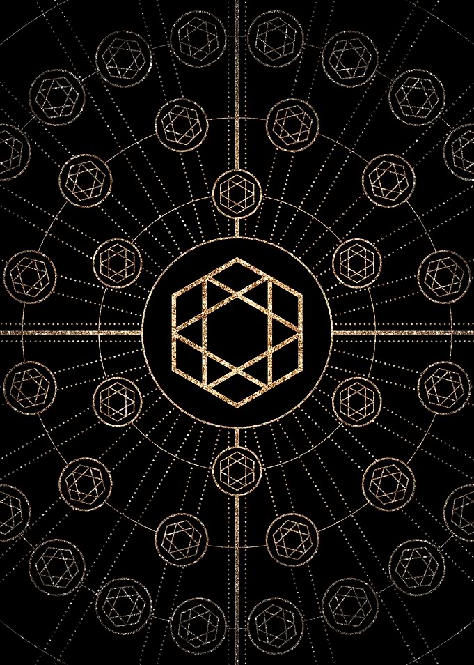 Gold Glitter Glyph Symbol