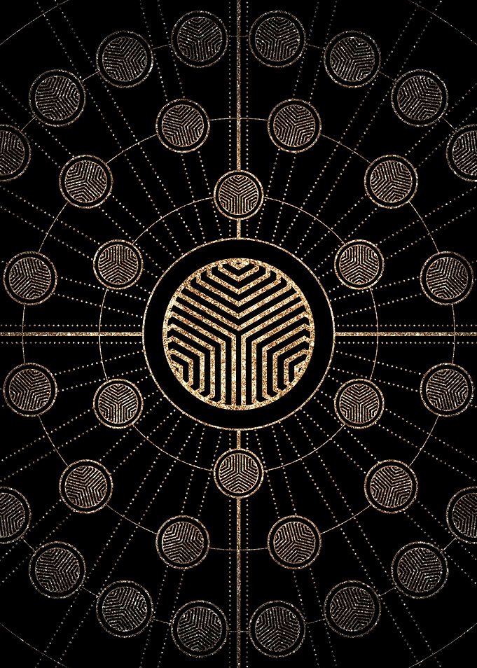 Gold Glyph Rune Sign Seal