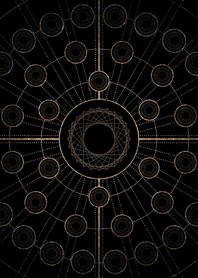 Gold Glitter Glyph Symbol