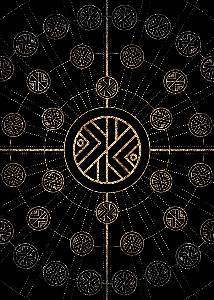 Gold Glyph Rune Sign Seal