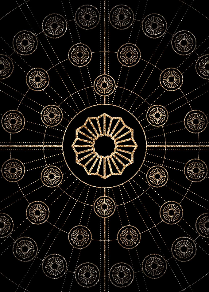 Gold Glitter Glyph Symbol