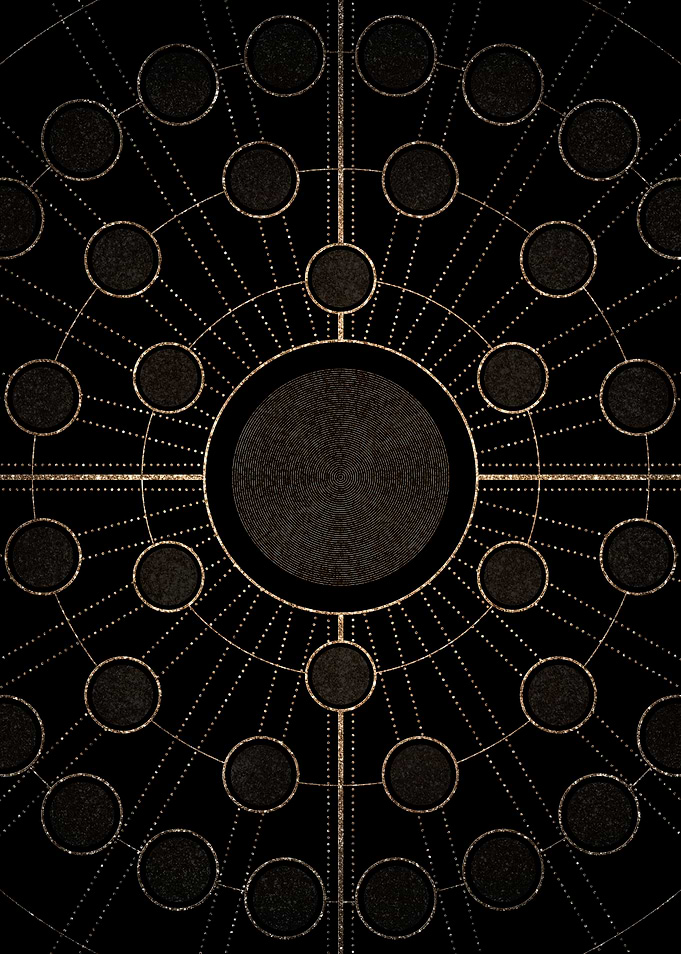 Gold Glitter Glyph Symbol