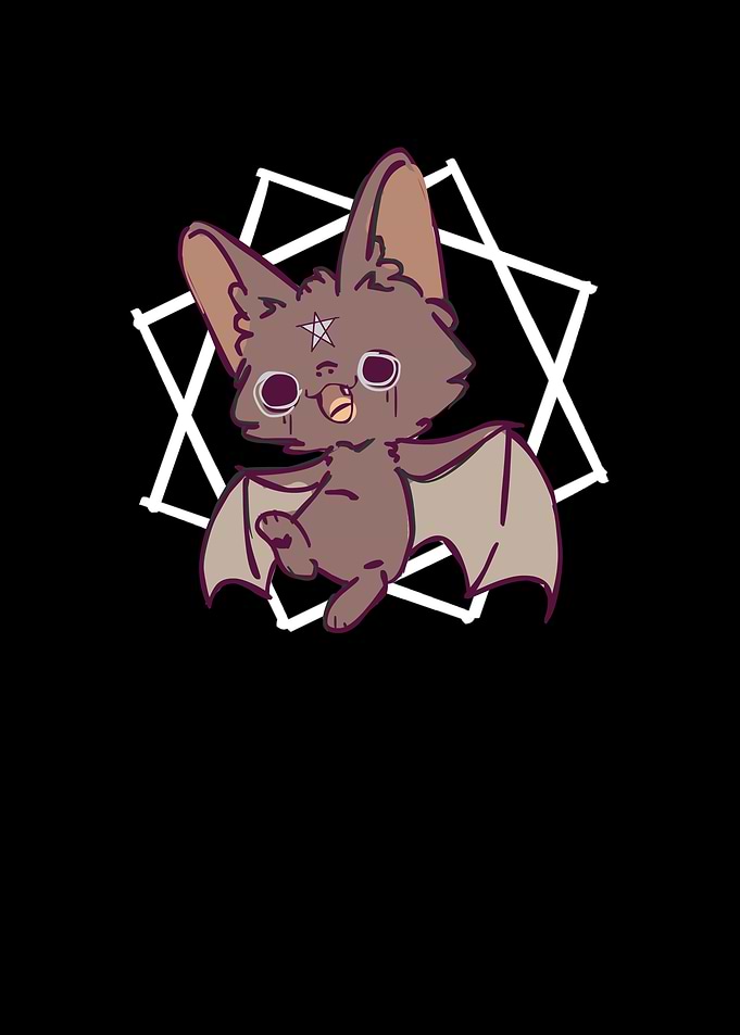 Bat Satanic Kawaii Symbol
