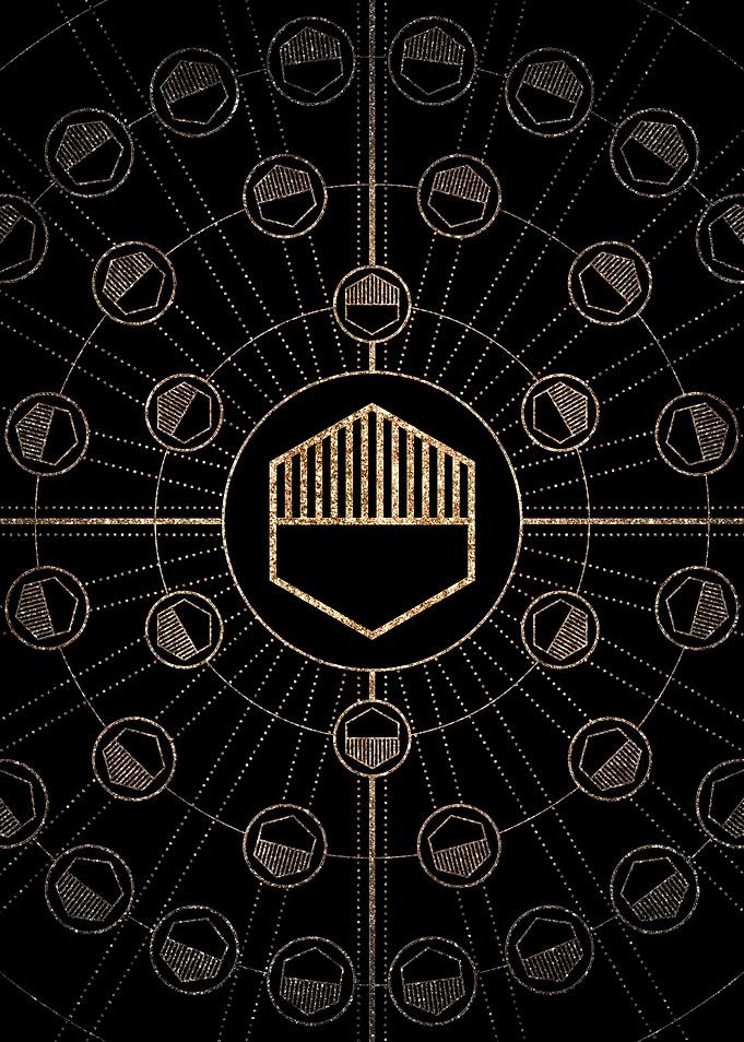Gold Glitter Glyph Symbol