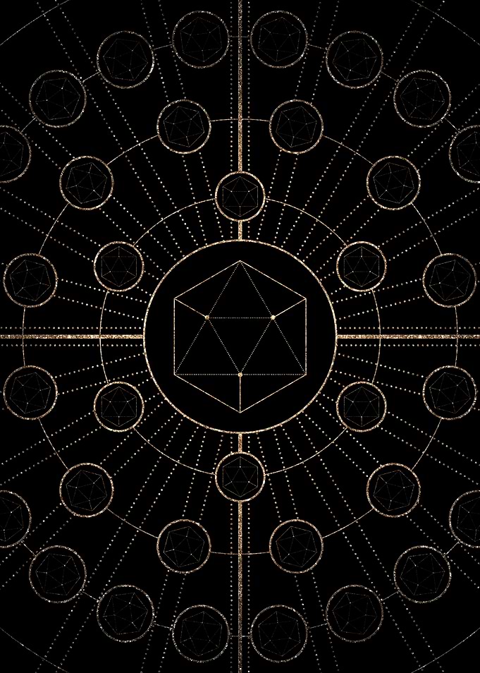 Gold Glitter Glyph Symbol