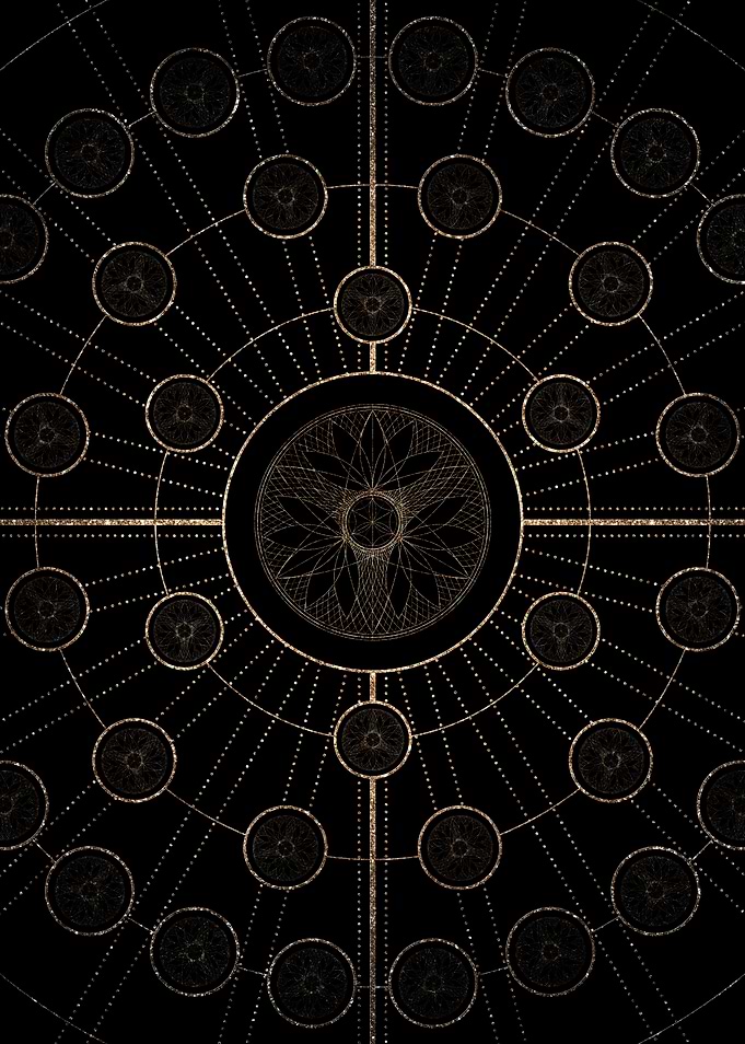 Gold Glitter Glyph Symbol