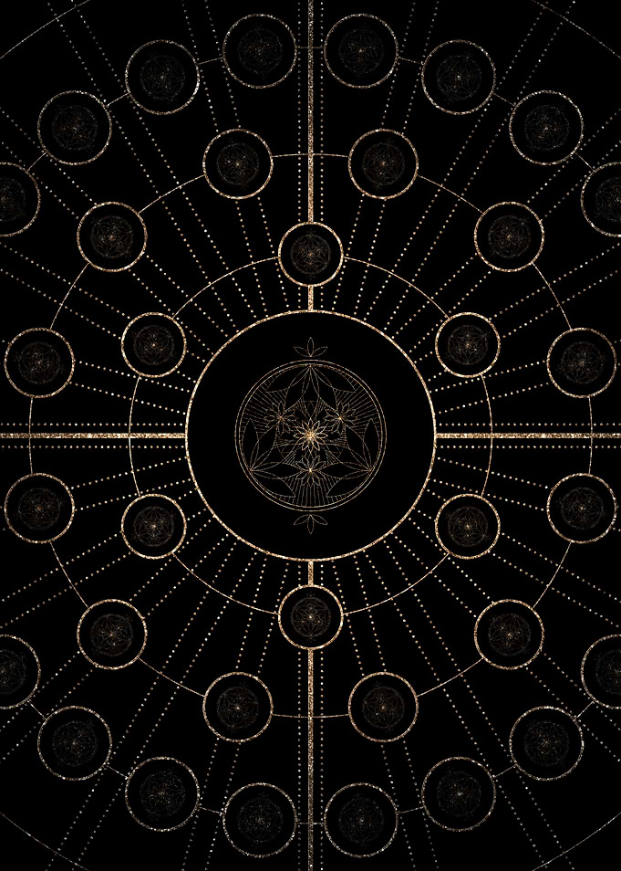 Gold Glitter Glyph Symbol