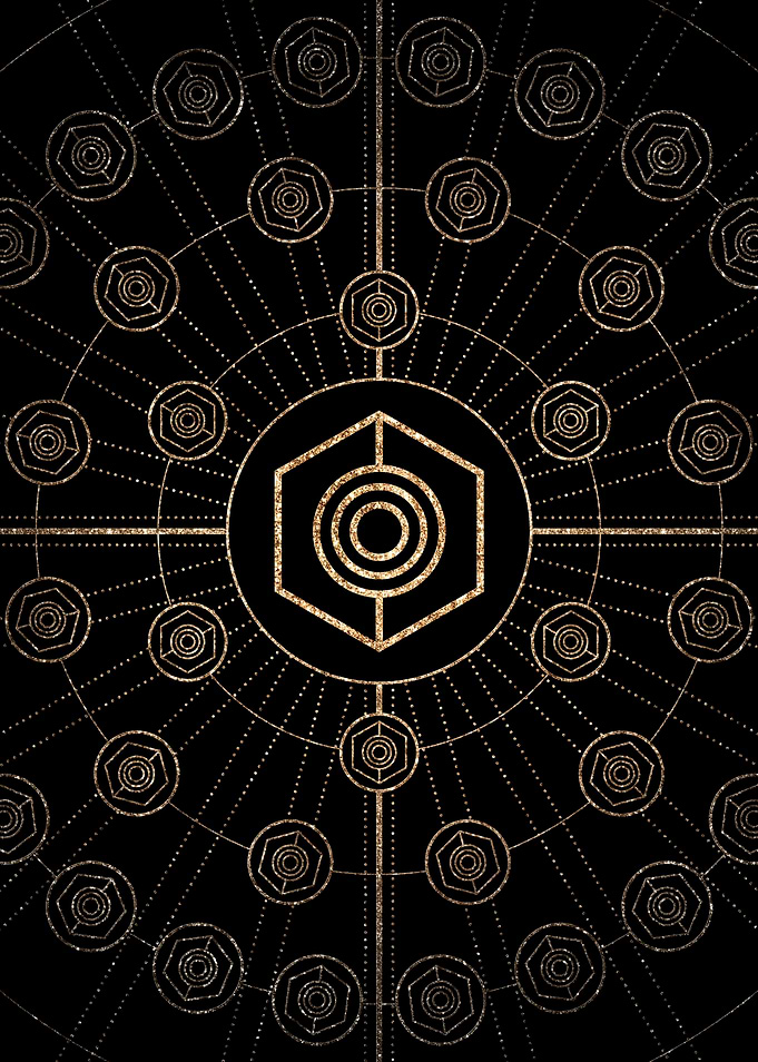 Gold Glyph Rune Sign Seal