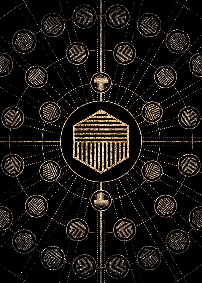 Gold Glitter Glyph Symbol