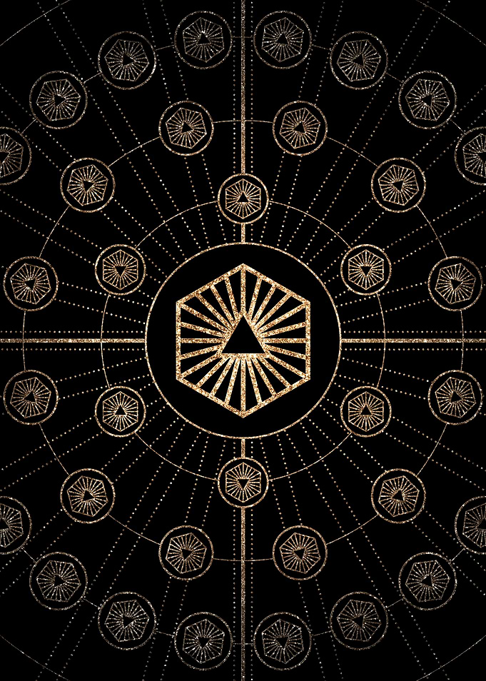 Gold Glyph Rune Sign Seal