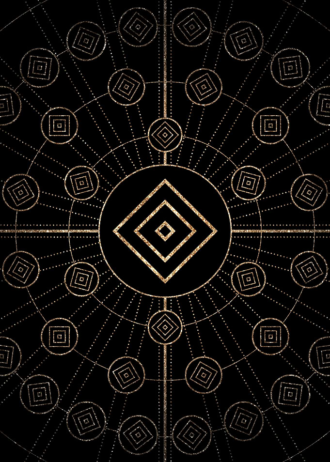 Gold Glyph Rune Sign Seal