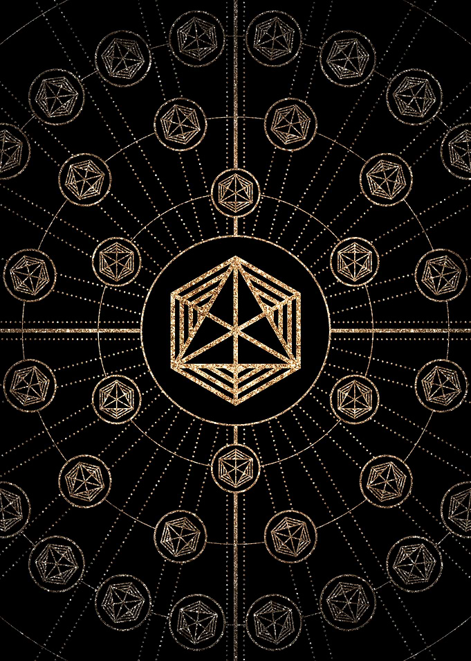 Gold Glitter Glyph Symbol