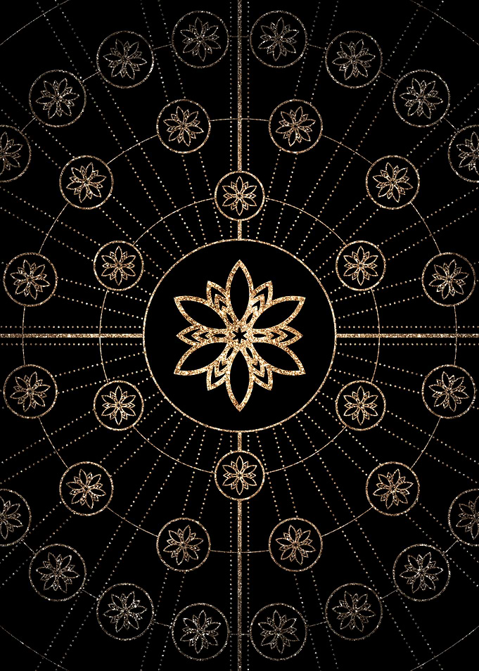 Gold Glitter Glyph Symbol