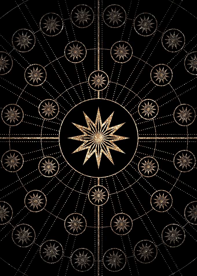 Gold Glitter Glyph Symbol