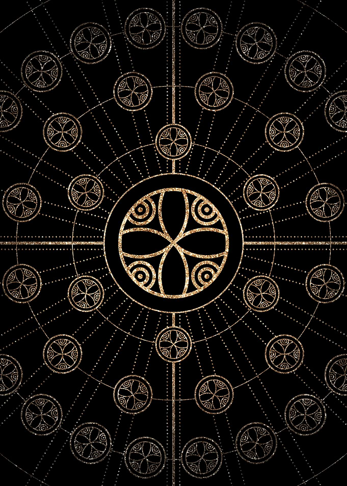 Gold Glyph Rune Sign Seal