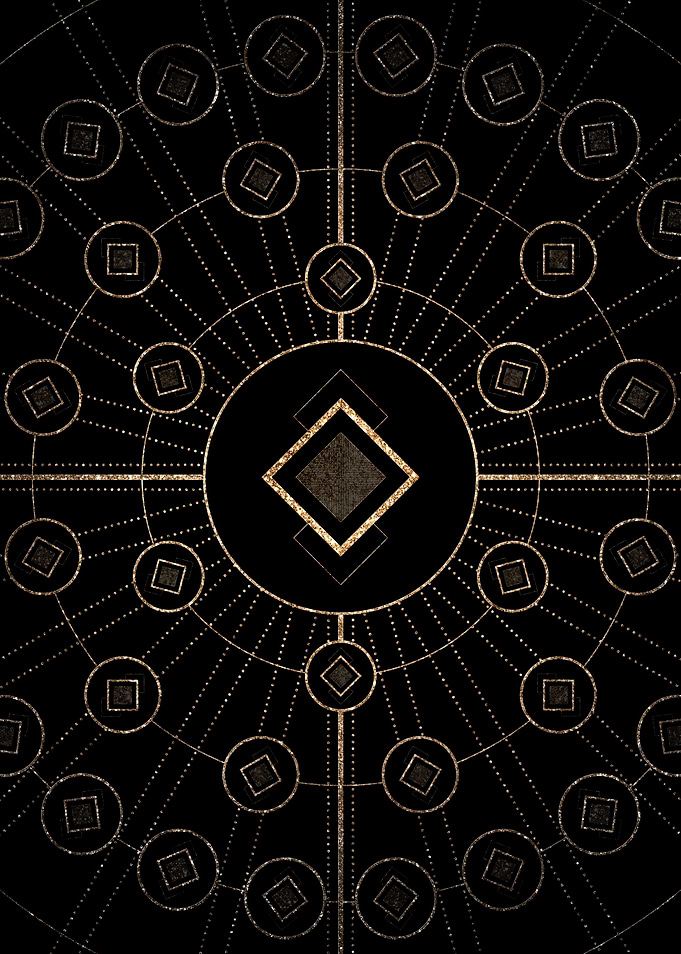 Gold Glitter Glyph Symbol
