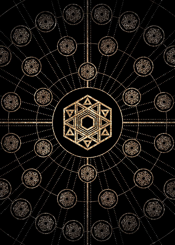 Gold Glitter Glyph Symbol