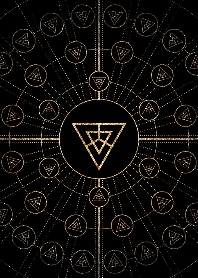 Gold Glyph Rune Sign Seal