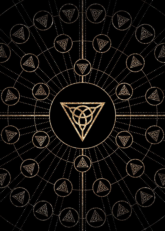 Gold Glitter Glyph Symbol