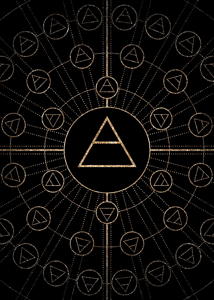 Gold Glitter Glyph Symbol