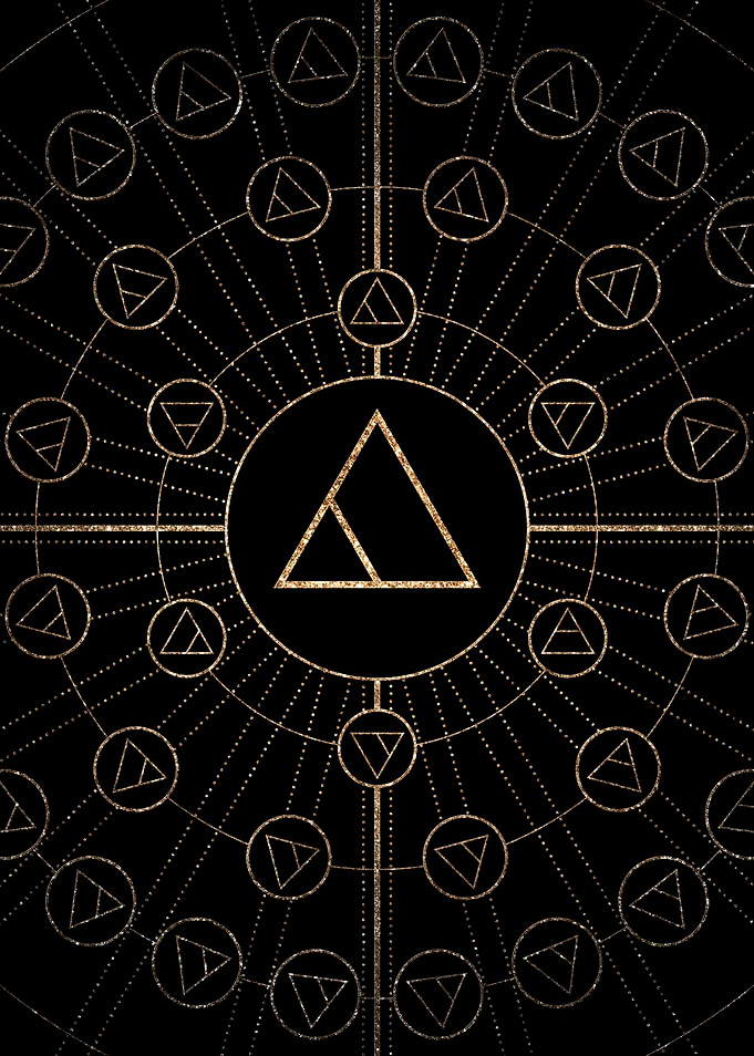 Gold Glitter Glyph Symbol