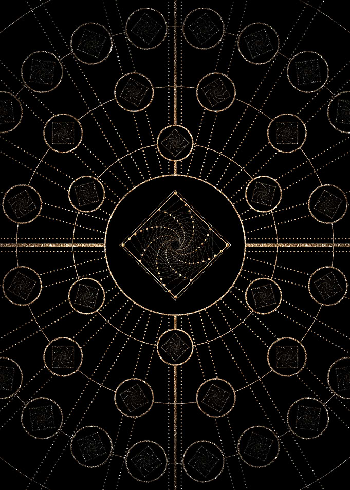 Gold Glyph Rune Sign Seal
