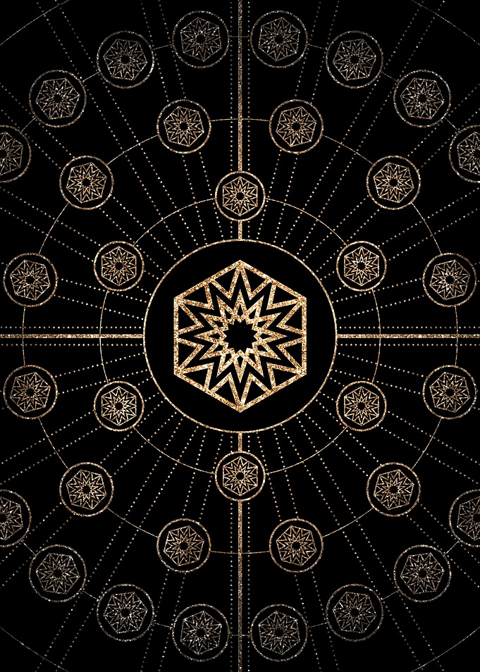 Gold Glitter Glyph Symbol