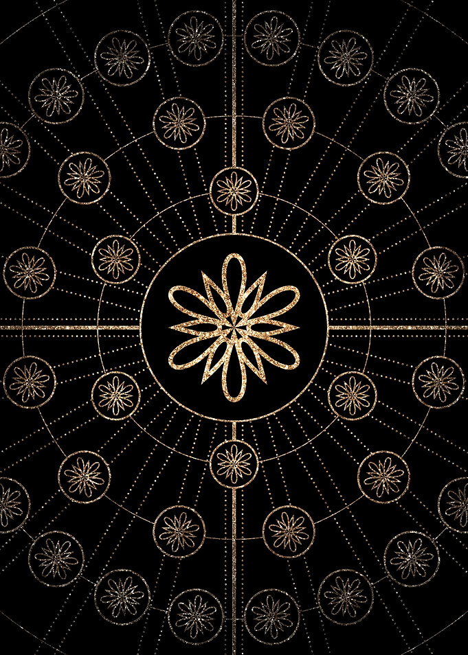 Gold Glitter Glyph Symbol