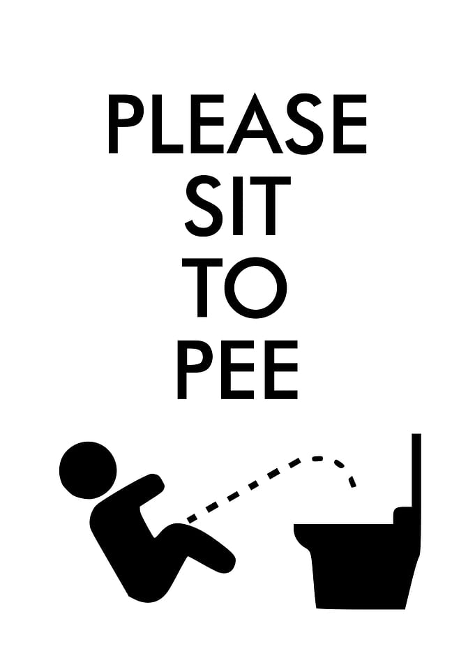 PLEASE SIT Black Text