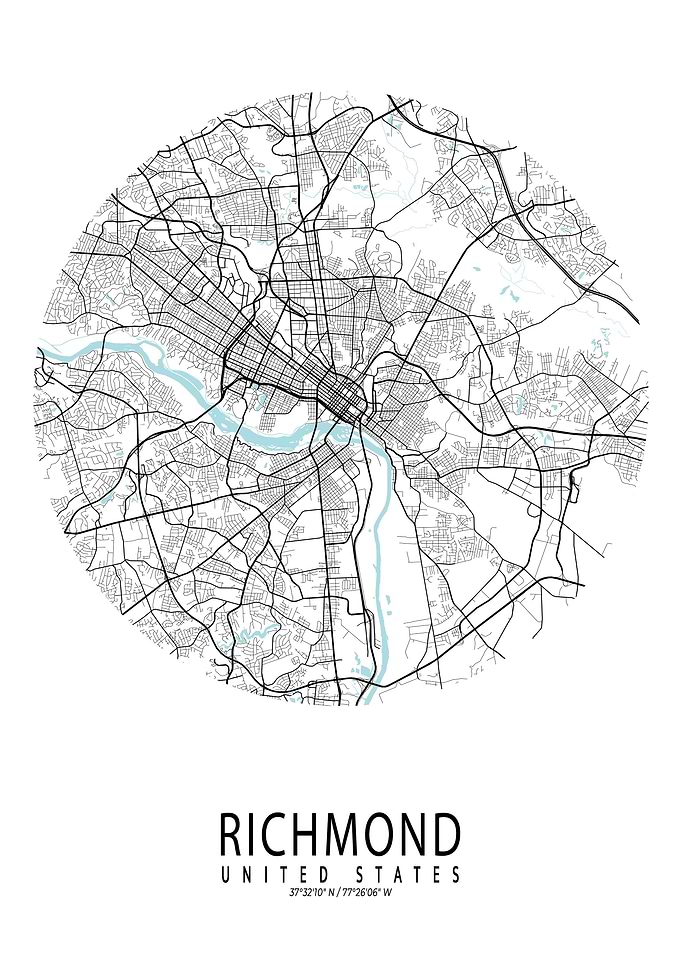 Richmond City Map Circle