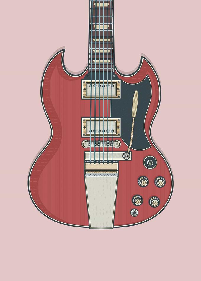 Cherry Rock Solid Guitar