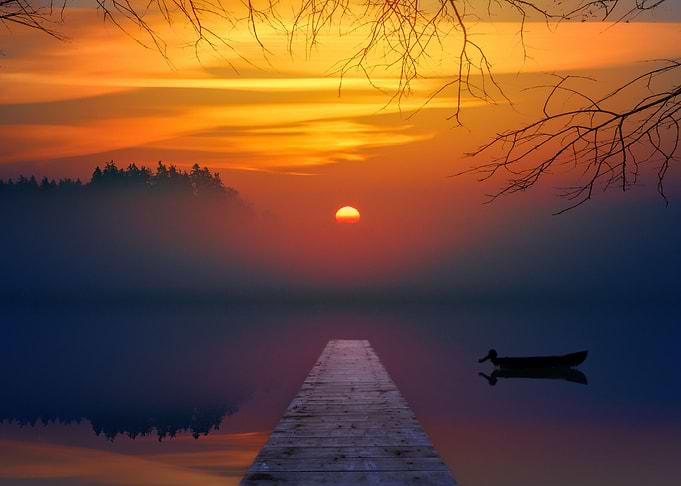 Sunset at Lake Nature