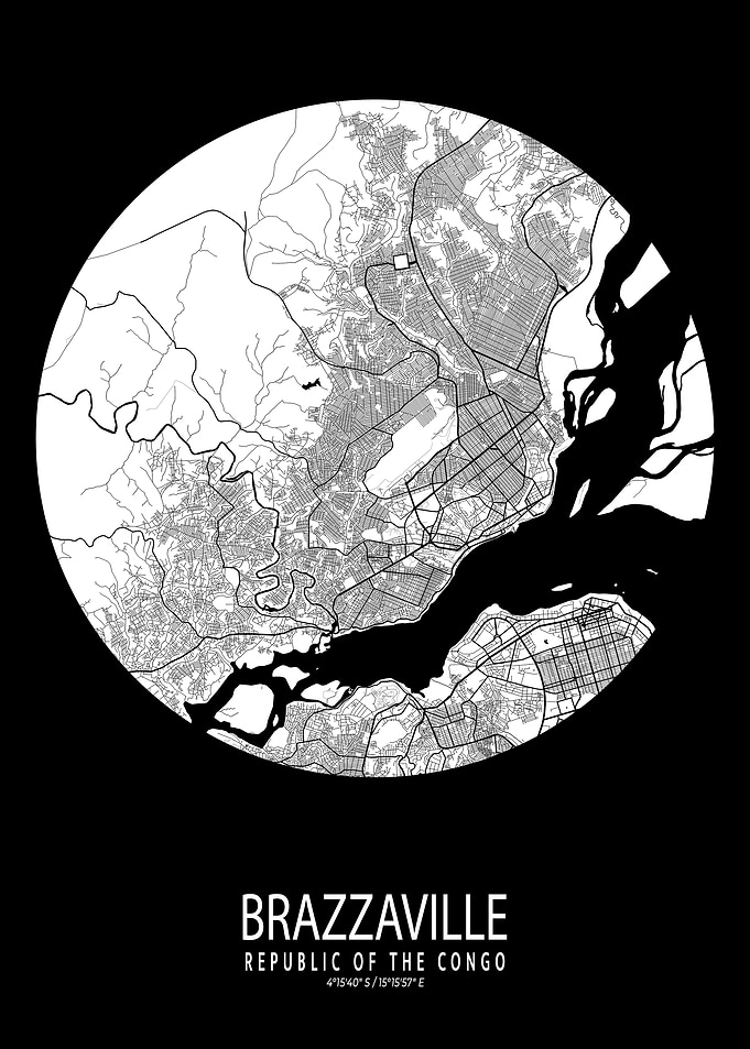 Brazzaville Map Full Moon