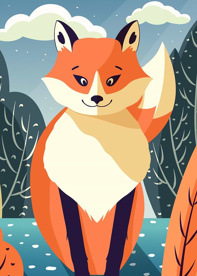 Fox Forest animals poster