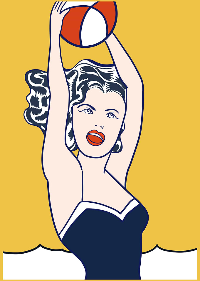 Girl withball Lichtenstein