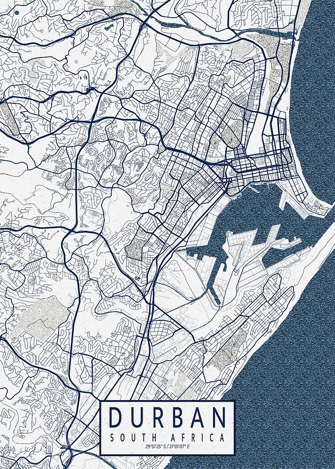 Durban City Map Coastal