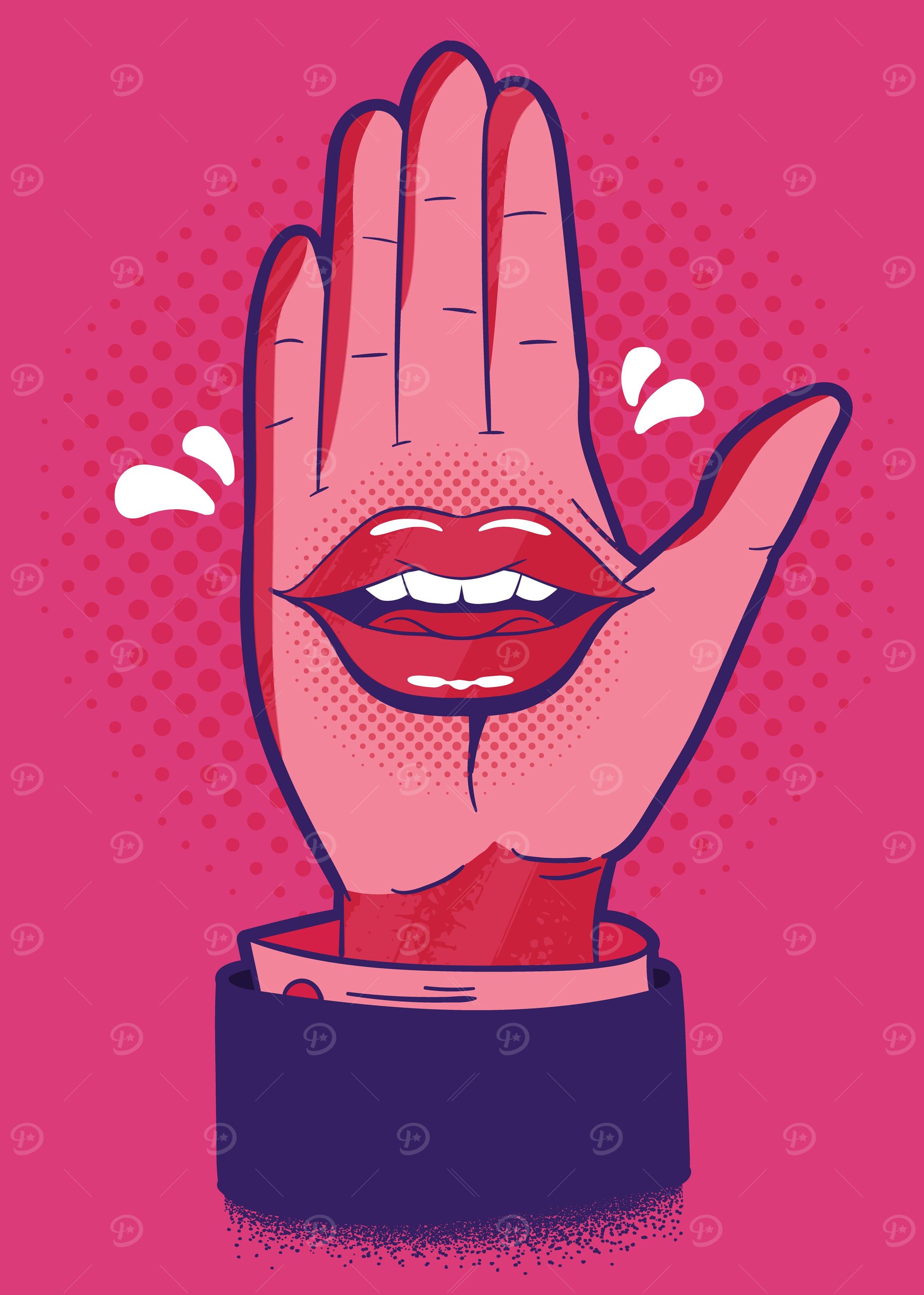 Hand with Lips Love