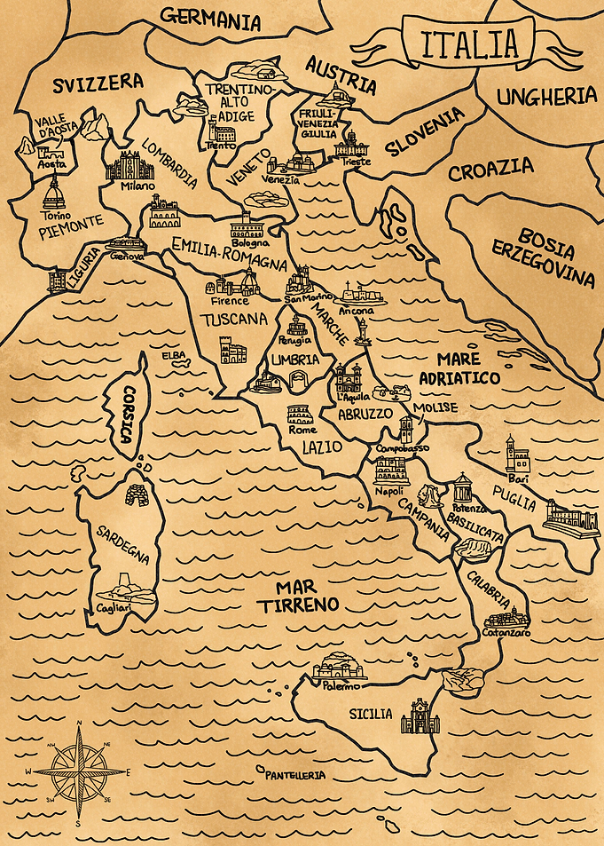 Mappa dItalia depoca