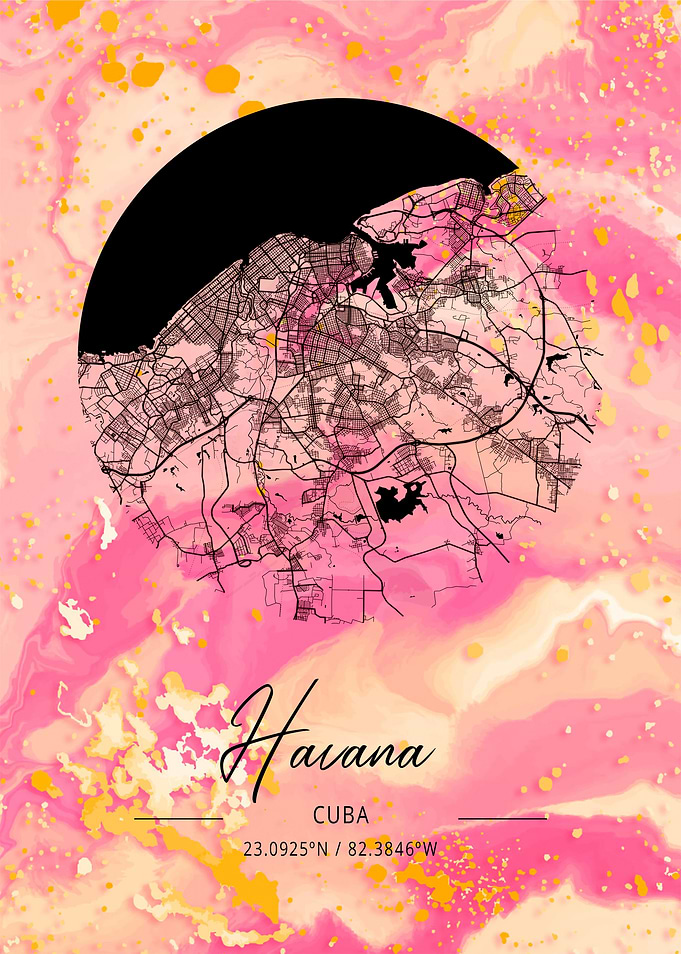 Havana City Map Cuba