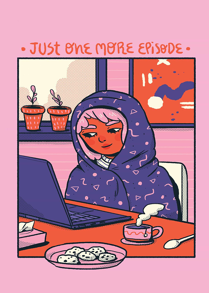 Comic Girl Binge watching