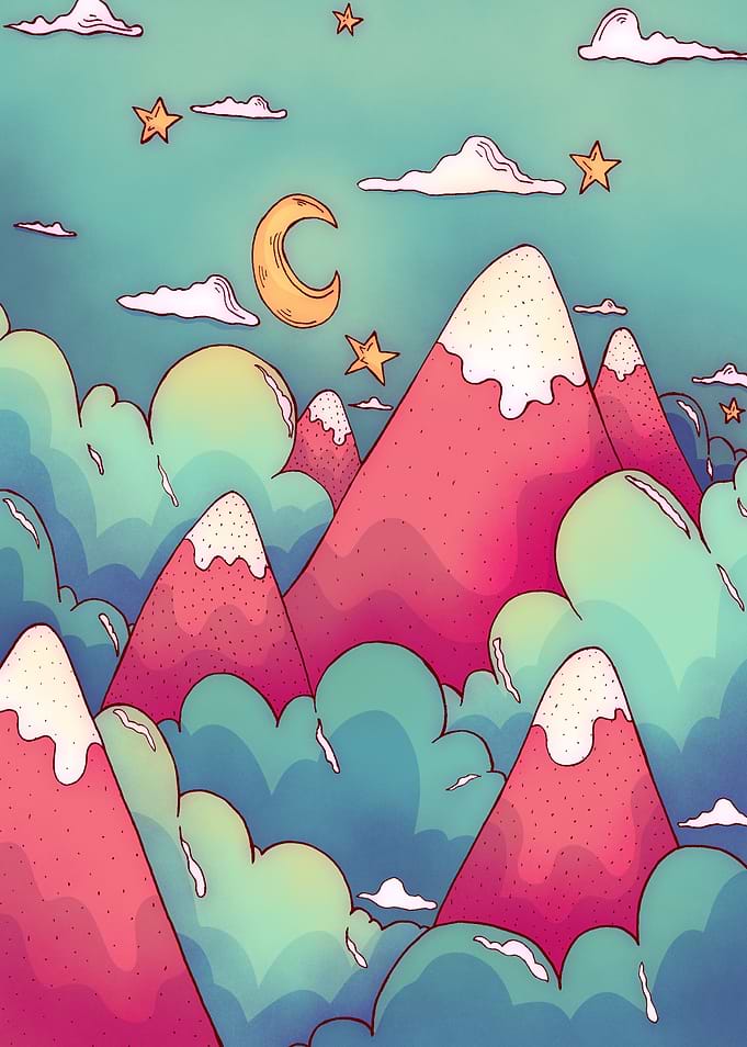 Forest top peaks