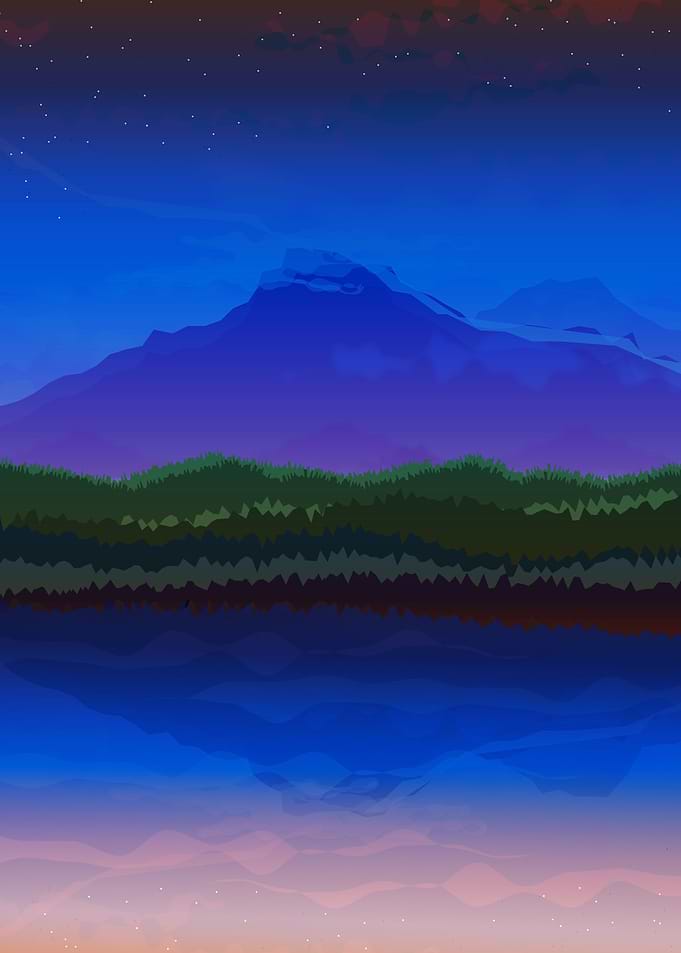 Mountain Mirror Night