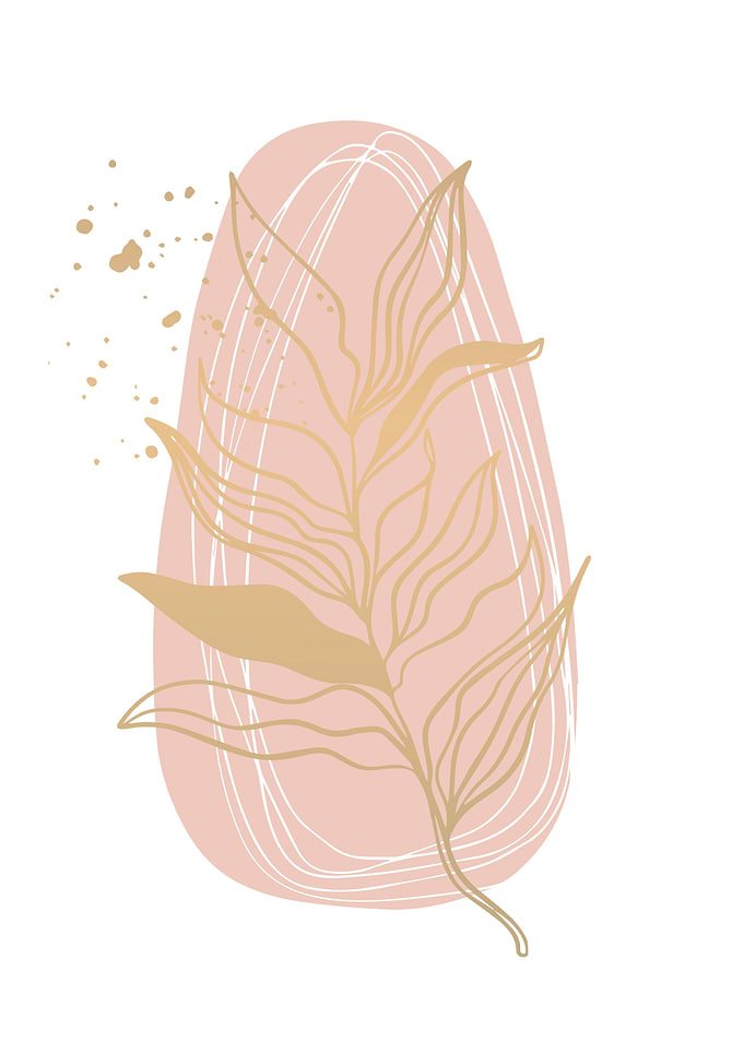 Pink Golden tropical leaf