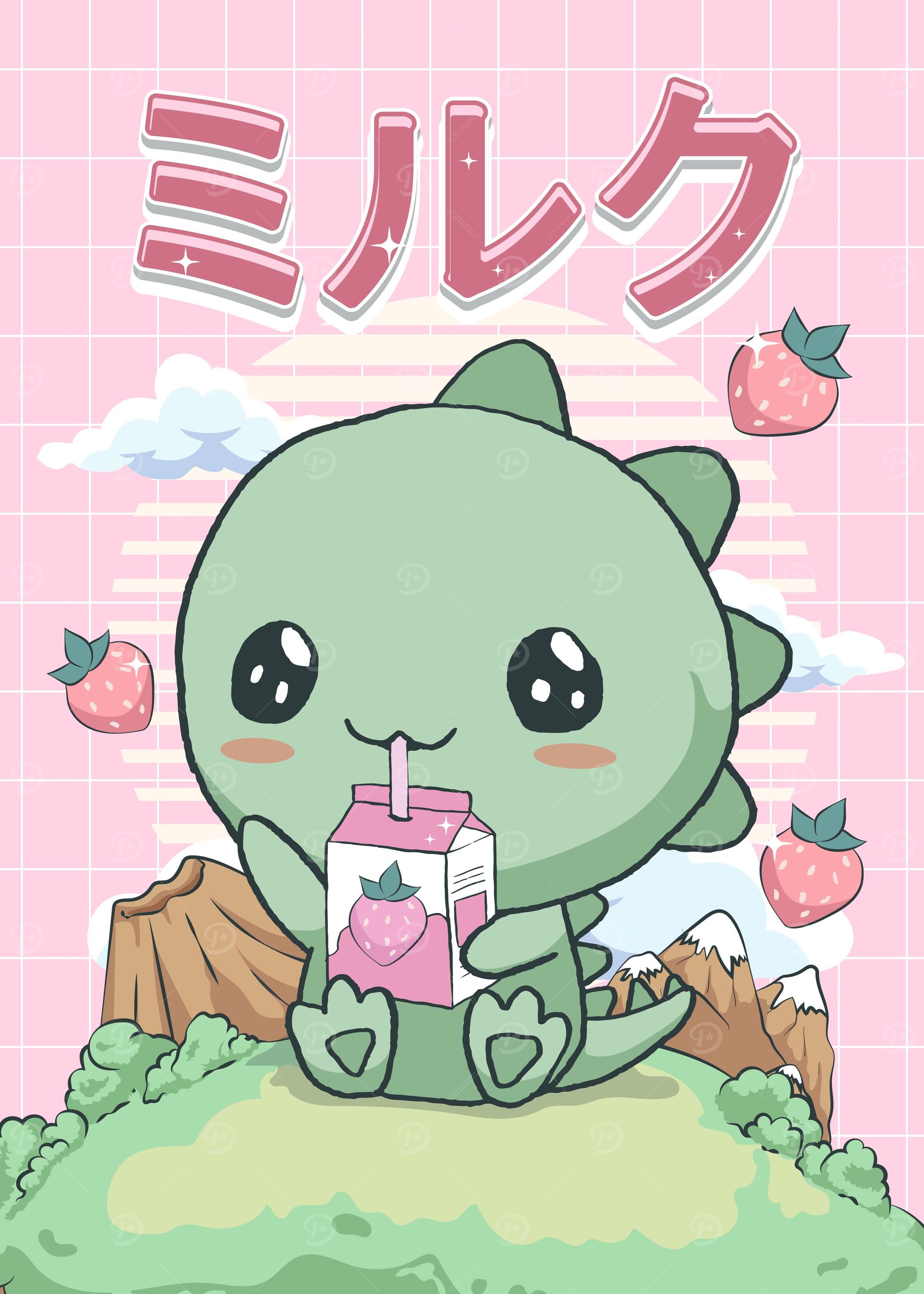 Kawaii Dragon Strawberry